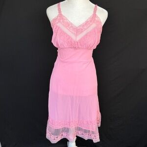 Vintage Strainless Blush Lace Slip Dress